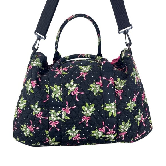 Vera Bradley  Floral Quilted Shoulder Strap & Handles Weekender Satchel Bag Sz L - Picture 6 of 13